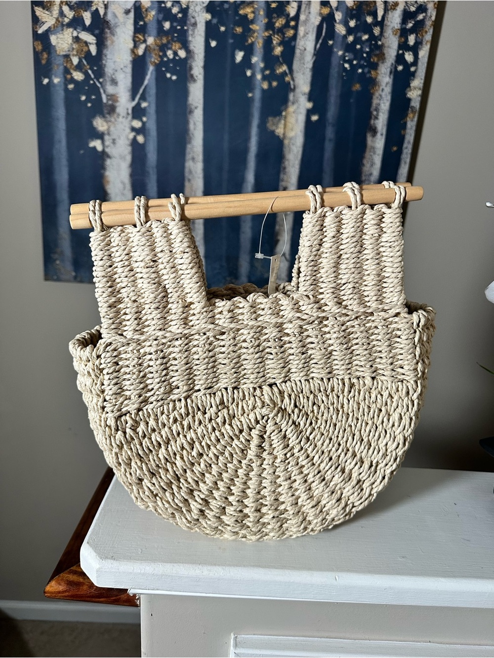 Target Natural Woven Straw Tote with Wooden Handles